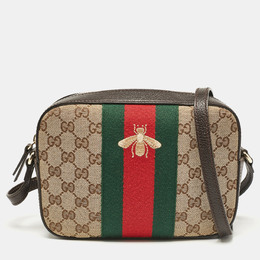 Gucci: Бежевая сумка через плечо  GG