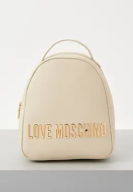 Love Moschino: Бежевый рюкзак 