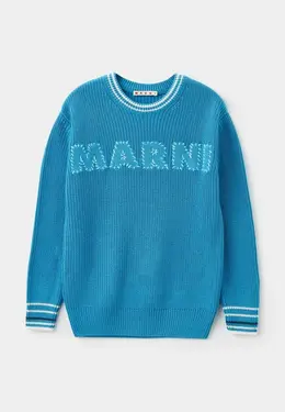 Marni: Голубой свитер 