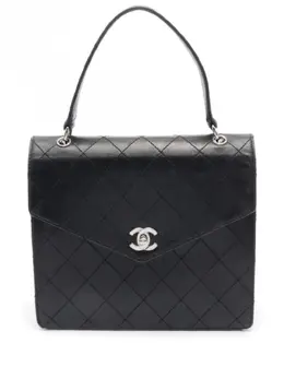 CHANEL Pre-Owned: Чёрная сумка-шоппер 