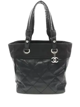 CHANEL Pre-Owned: Чёрная сумка-шоппер 