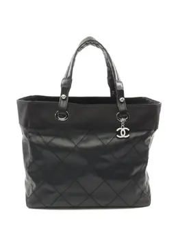 CHANEL Pre-Owned: Чёрная сумка-шоппер 