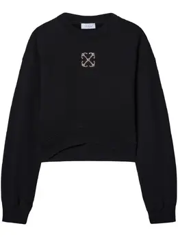 Off-White: Короткий свитшот  Arrow