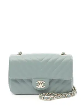 CHANEL Pre-Owned: Голубая сумка 
