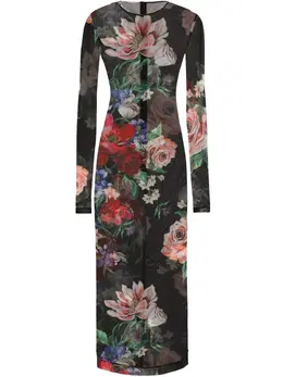 Dolce & Gabbana: Платье с растительным принтом 