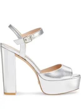 Stuart Weitzman: Серебристые сандалии  Ryder