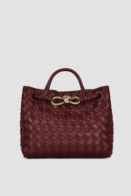 Bottega Veneta: Бордовая сумка 