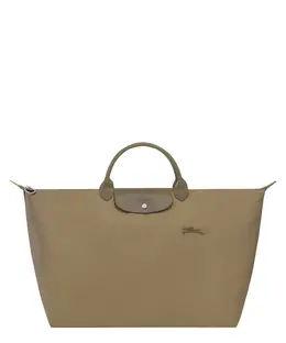 Longchamp: Зелёная сумка  Le Pliage