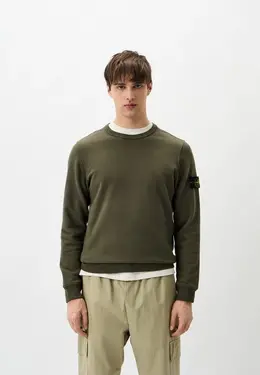 Stone Island: Свитшот цвета хаки 