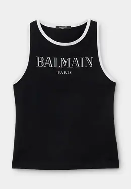 Balmain: Чёрная майка 