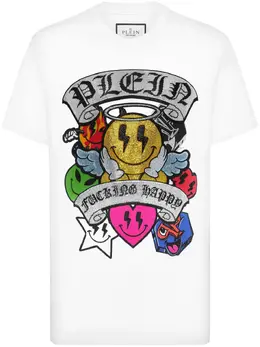 Philipp Plein: Белая футболка  Smile