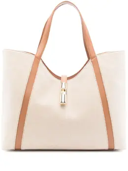 Furla: Светлая сумка-шоппер 