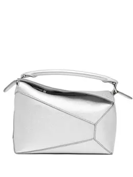 LOEWE: Серебристая сумка  Puzzle