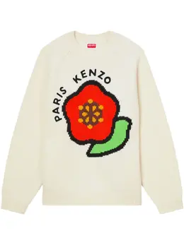 Kenzo: Белый свитер 