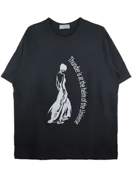 Yohji Yamamoto: Футболка с принтом 