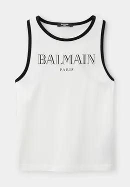 Balmain: Белая майка 