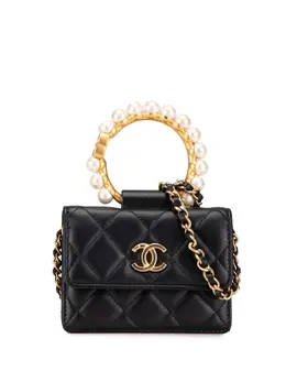 CHANEL Pre-Owned: Чёрный клатч 