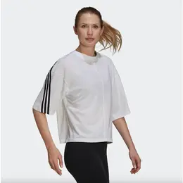 adidas: Белая футболка 