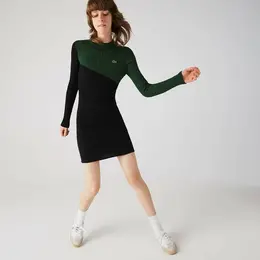 LACOSTE: Зелёное платье 