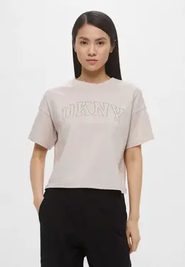 DKNY: Бежевая футболка 