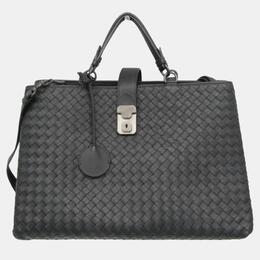 Bottega Veneta: Чёрная сумка  Intrecciato