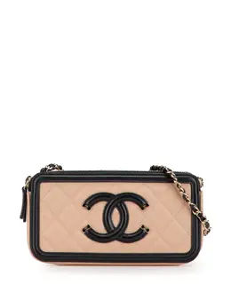 CHANEL Pre-Owned: Коричневый клатч 