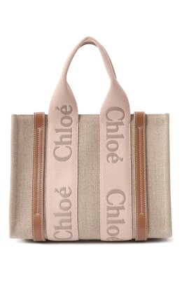 Chloé: Бежевая сумка  Woody Small