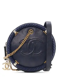 CHANEL Pre-Owned: Голубая сумка через плечо 