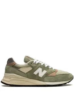 New Balance: Зелёные кроссовки 