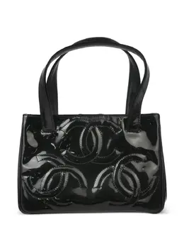 CHANEL Pre-Owned: Чёрная сумка-шоппер 