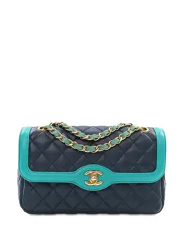 CHANEL Pre-Owned: Голубая сумка через плечо 