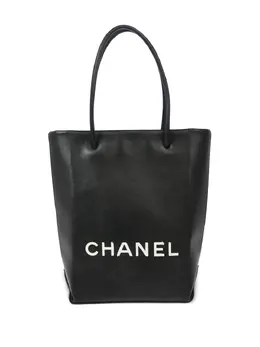 CHANEL Pre-Owned: Чёрная сумка-шоппер 
