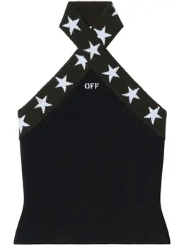 Off-White: Чёрный топ 