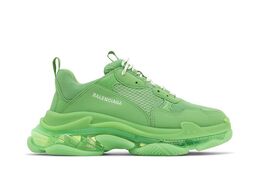 Balenciaga: Зелёные кроссовки  Triple S