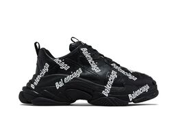 Balenciaga: Чёрные кроссовки  Triple S