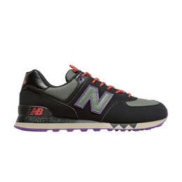 New Balance: Зелёные кроссовки  574