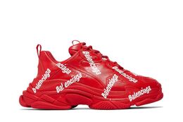 Balenciaga: Красные кроссовки  Triple S