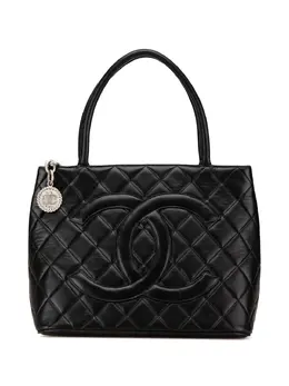 CHANEL Pre-Owned: Чёрная сумка-шоппер 