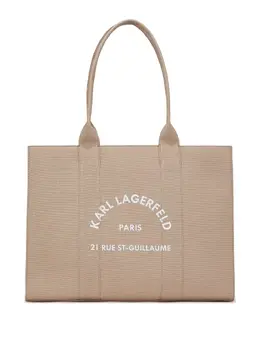 Karl Lagerfeld: Бежевая сумка-шоппер  Rue St Guillaume