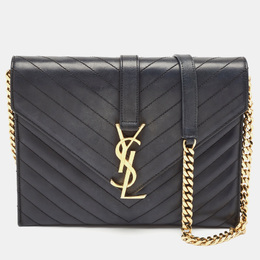 Saint Laurent Paris: Чёрная сумка  Monogram Envelope