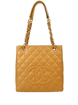 CHANEL Pre-Owned: Бежевая сумка-шоппер 