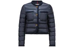 Moncler: Синий пуховик 