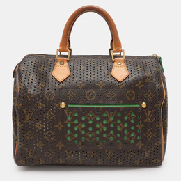 Louis Vuitton: Зелёная сумка  Speedy 30