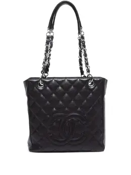 CHANEL Pre-Owned: Чёрная сумка-шоппер 