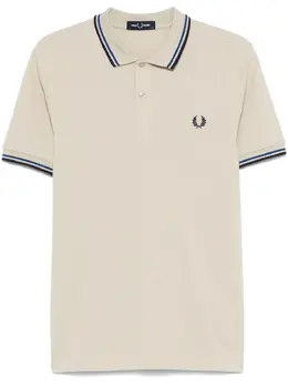 Fred Perry: Бежевое поло  Twin Tipped