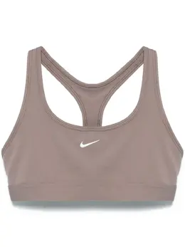 Nike: Коричневый бюстгальтер  Swoosh