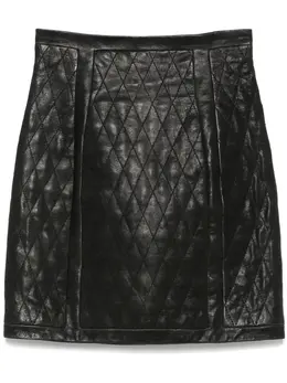 Balmain: Кожаная юбка 