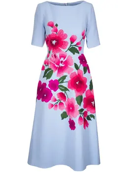 Carolina Herrera: Платье с растительным принтом 