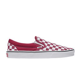 Vans: Красные шлёпанцы  Classic Slip On Checkerboard