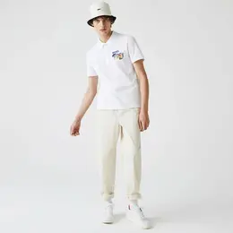 LACOSTE: Белое поло 